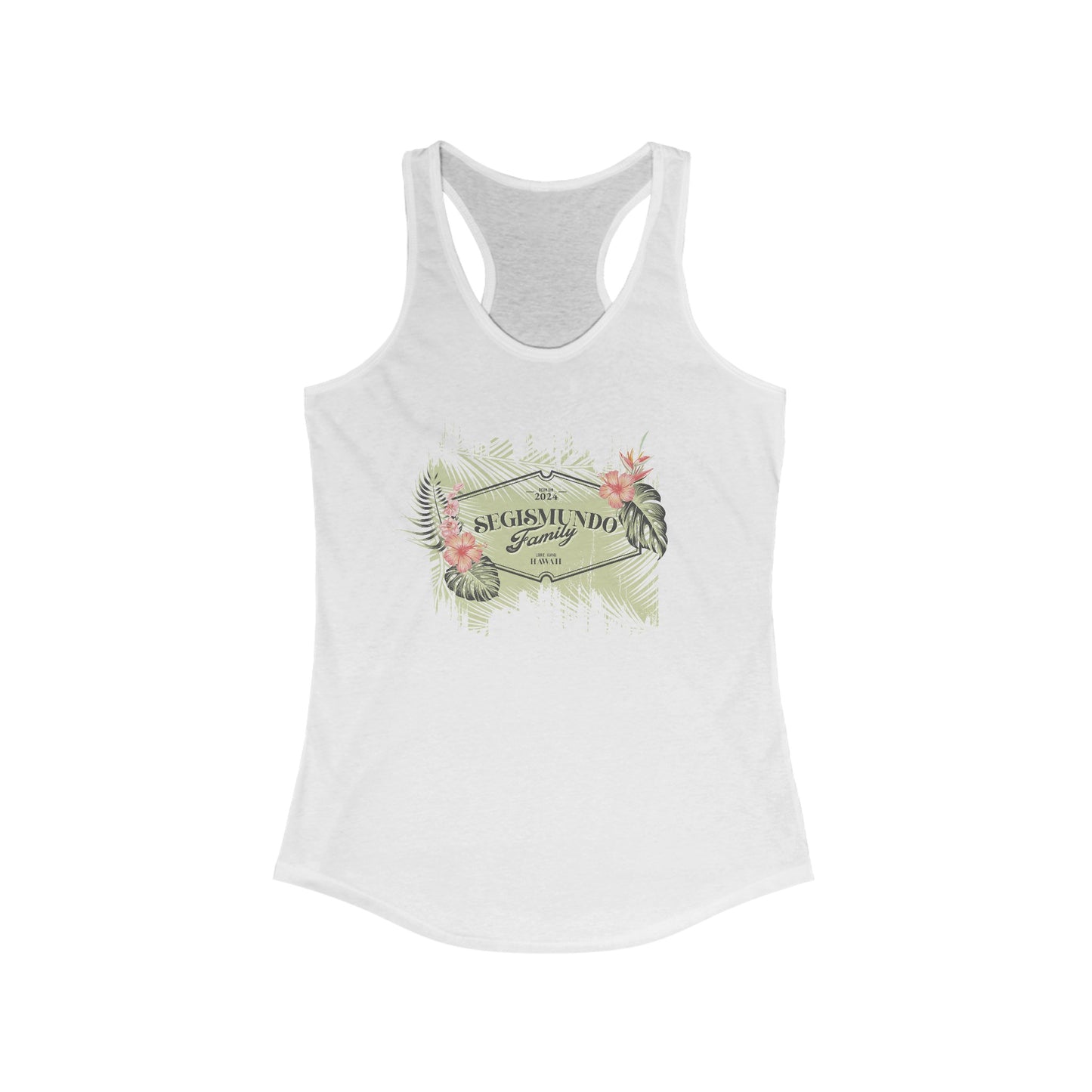 Women's - Green Background - Pink Hibiscus