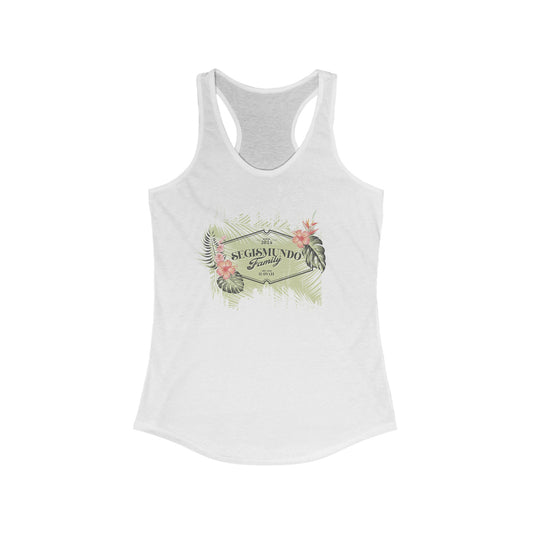 Women's - Green Background - Pink Hibiscus