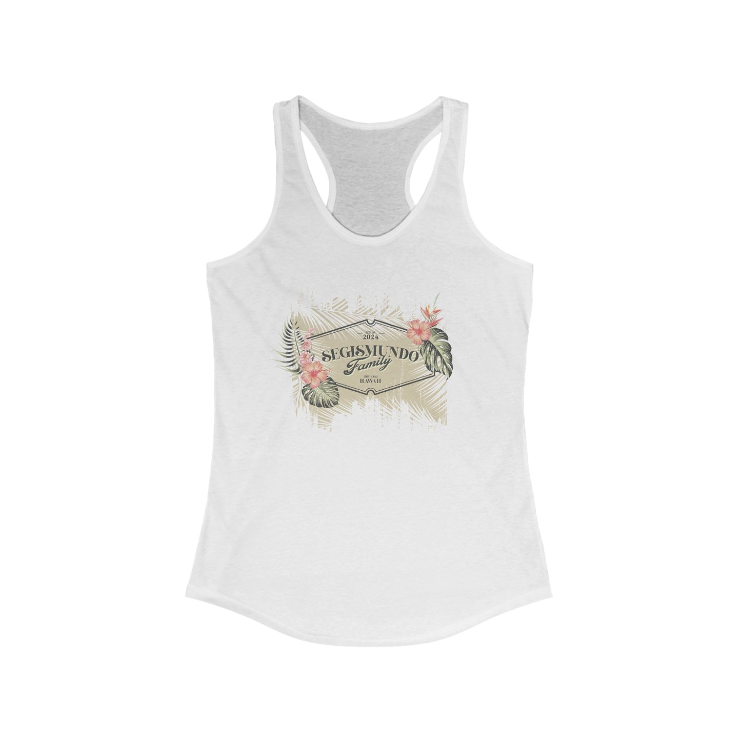 Women's - Beige Background - Pink Hibiscus