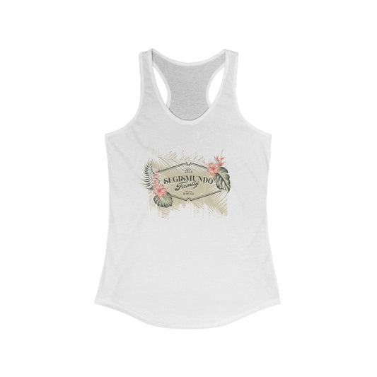 Women's - Beige Background - Pink Hibiscus